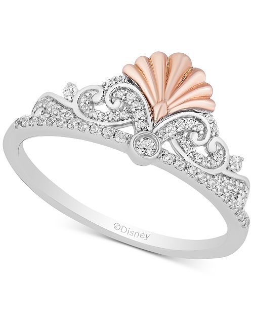 2020 Sales On Enchanted Disney Ariel 1 Ct T W Oval Diamond Frame Engagement Ring In 14k White Gold