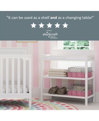 Alpine Pine Wood Changing Table (White) - Includes Water Resistant Changing Pad