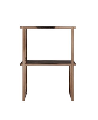 Hayle Mirrored Side Table with Faux Stone Glass