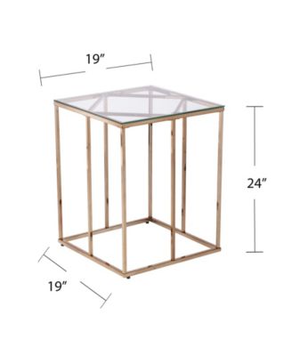 Imogen Contemporary End Table with Glass Top