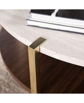 Valera Round Faux Marble Cocktail Table