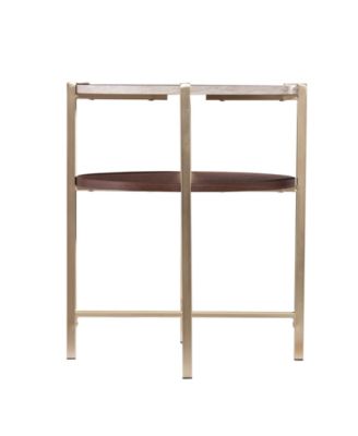 Valera Round End Table with Faux Marble Top