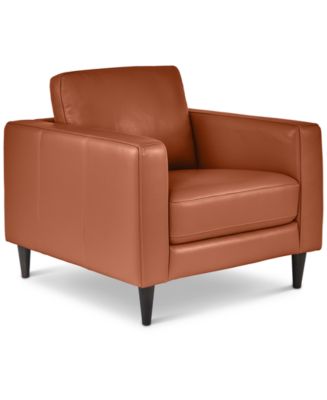 Jennis 35" Leather Arm Chair, Created for Macy's - Macy's