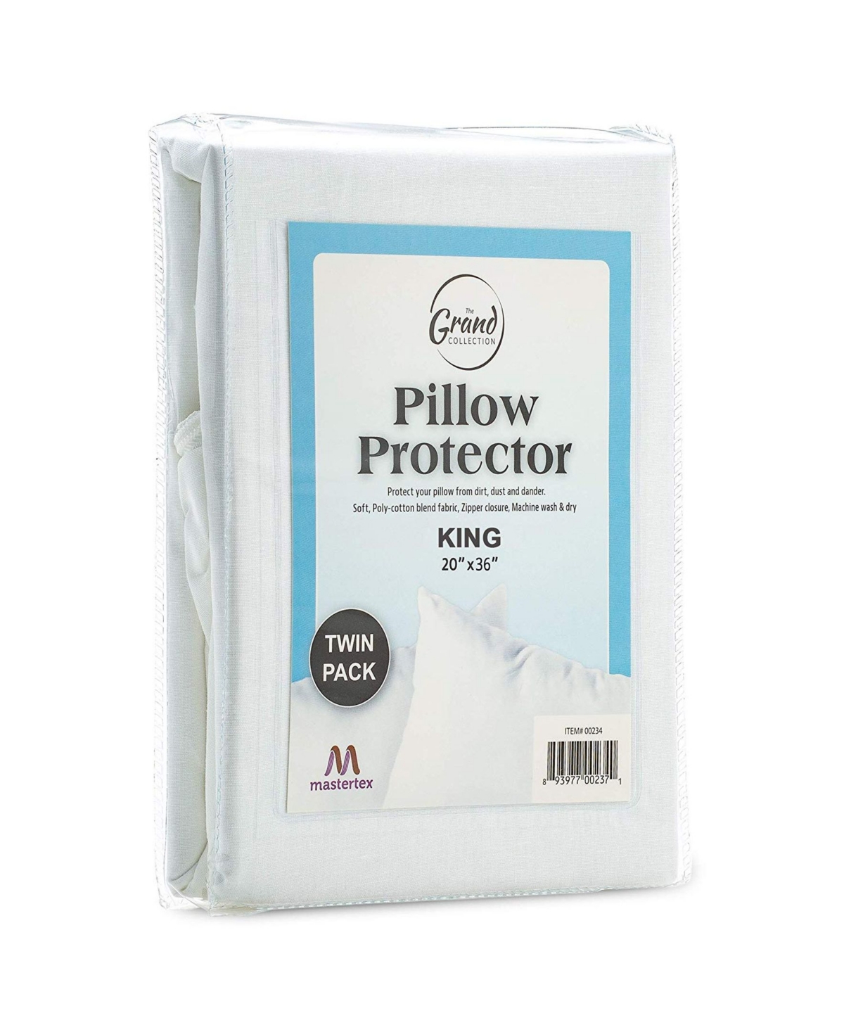 The Grand Poly-Cotton Zippered Pillow Protector - 200 Thread Count - Protects Against Dust, Dirt, and Debris - Size - 2 Pack