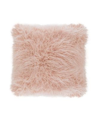 Mongolian Faux-Fur Decorative Pillow, 22" x 22"