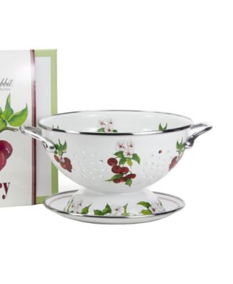 Cherry Enamelware 2-Piece Giftboxed Colander