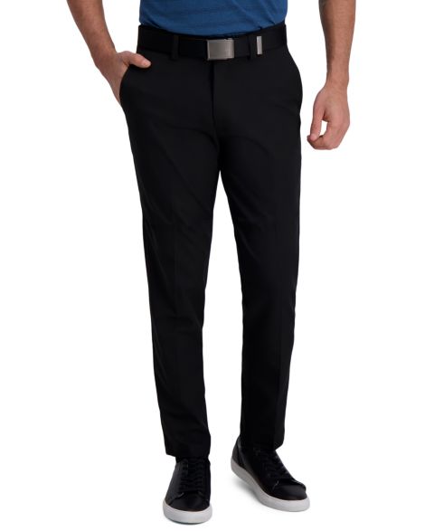 Мужские брюки Haggar Cool Right Performance Flex Slim Fit Flat Front Pant, цвет: Чёрный
