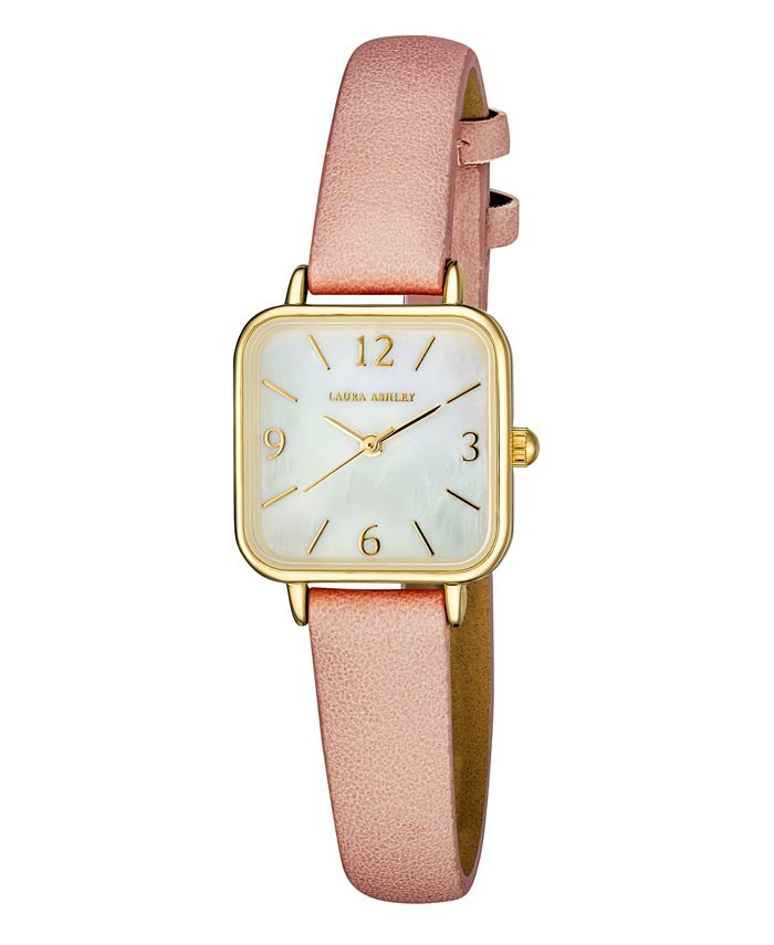 Laura Ashley Women's Pink Polyurethane Strap Watch 24mm Macy's