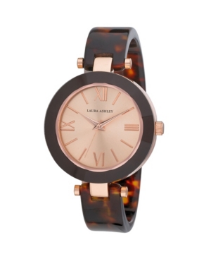 image of Laura Ashley Women-s Resin Spring Brown Bangle Alloy Watch 32mm