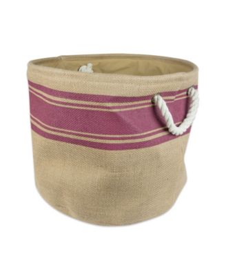 12" Round Burlap Storage Bin