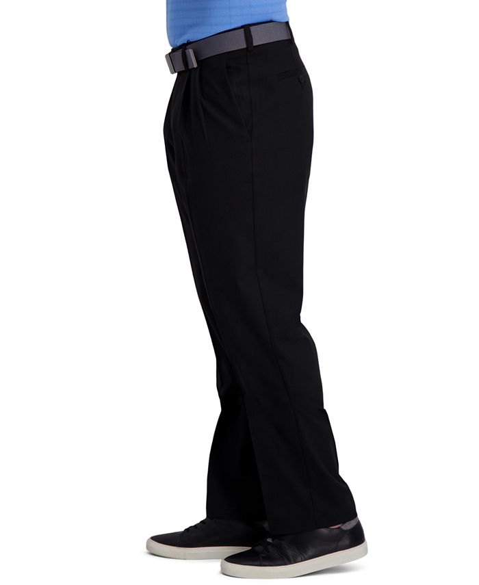 Haggar Cool Right Performance Flex Classic Fit Pleat Front Pant - Macy's