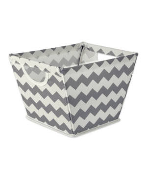 Design Imports Chevron Print Trapezoid Storage Bin