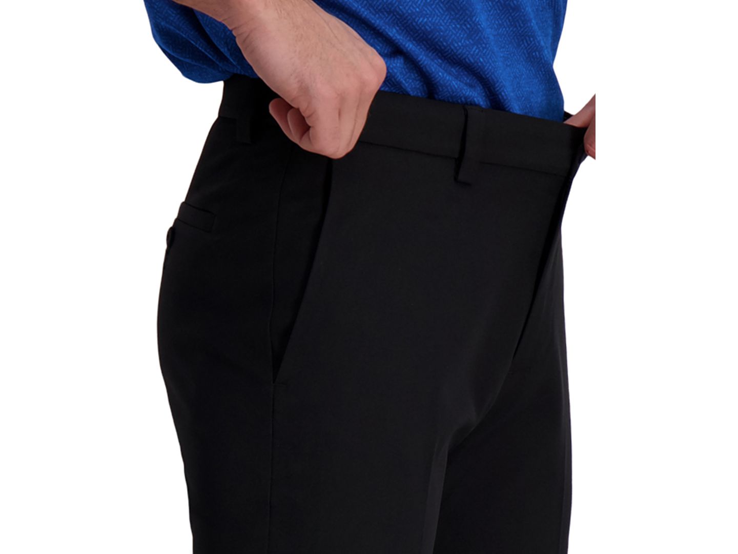 Мужские брюки Haggar Cool Right Performance Flex Straight Fit Flat Front Pant, цвет: Чёрный — фото 4