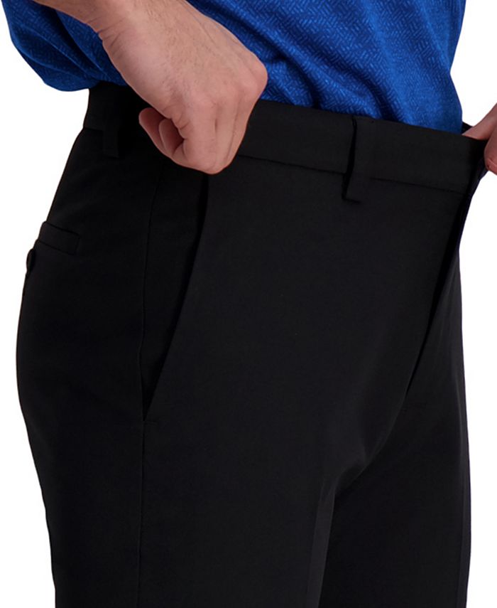 Haggar - Men's Classic-Fit Cool Right Performance Flex Flat-Front Solid Dress Pants
