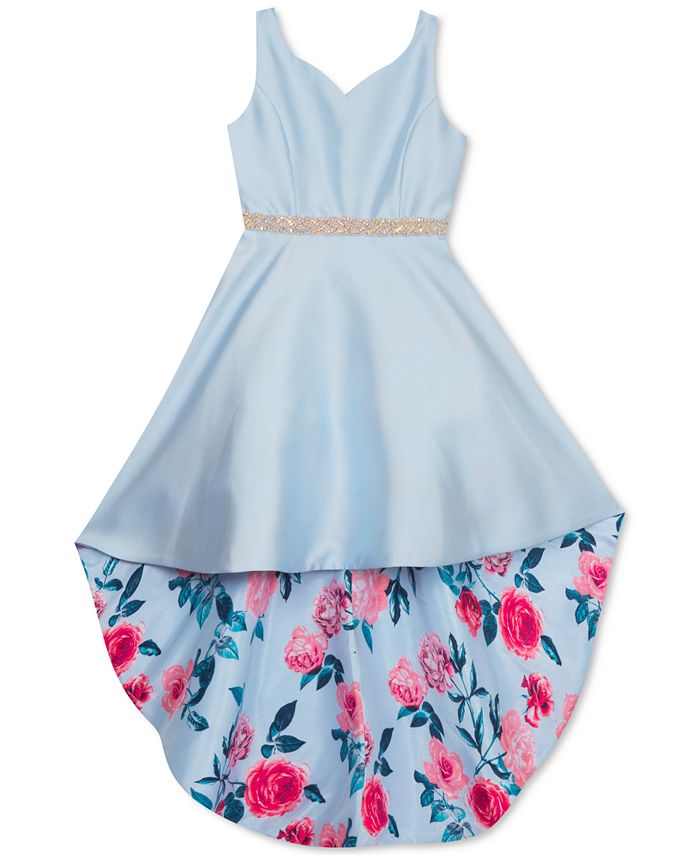 Macy's blue high low hotsell dress