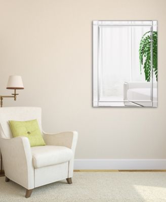 Moderno Squared Corner Beveled Rectangle Wall Mirror, 40" x 30" x 1.18"