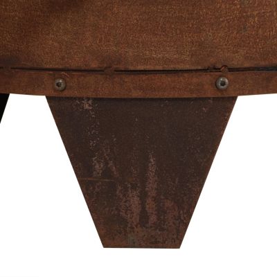 Outdoor Backyard Large Freestanding Oxidized Steel Wood-Burning Fire Pit Chiminea - 70" - Rust Finish
