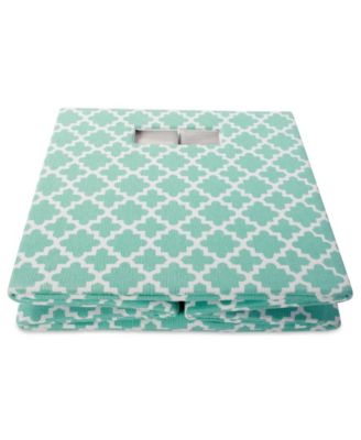 Lattice Square Print Polyester Storage Bin