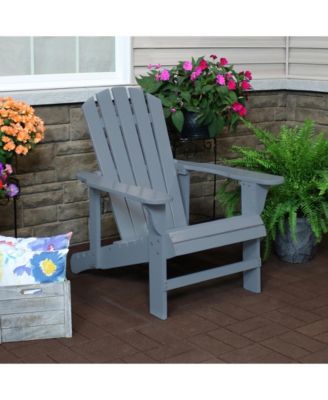 Outdoor Painted Fir Wood Lounge Backyard Patio Adirondack Chair with Adjustable Backrest