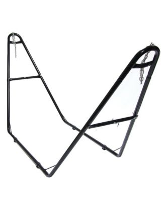 Cotton Double Wide 2-Person Rope Hammock with Spreader Bars and Multi-Use Steel Stand - 450 lb Weight Capacity - White