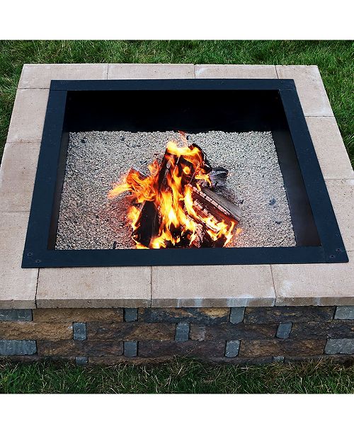 Sunnydaze Decor Large Square Fire Pit Ring Insert DIY Fire ...