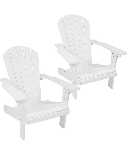 Sunnydaze Decor Outdoor Adirondack Patio Chair All Weather Faux Wood Design Set Of 2 Reviews Furniture Macy S