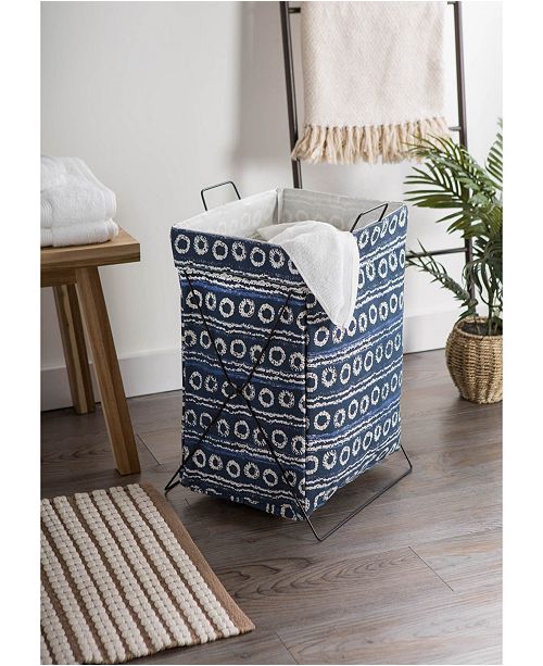 Design Imports Stripes And Circles Metal Frame Laundry Basket Reviews Cleaning Organization Home Macy S