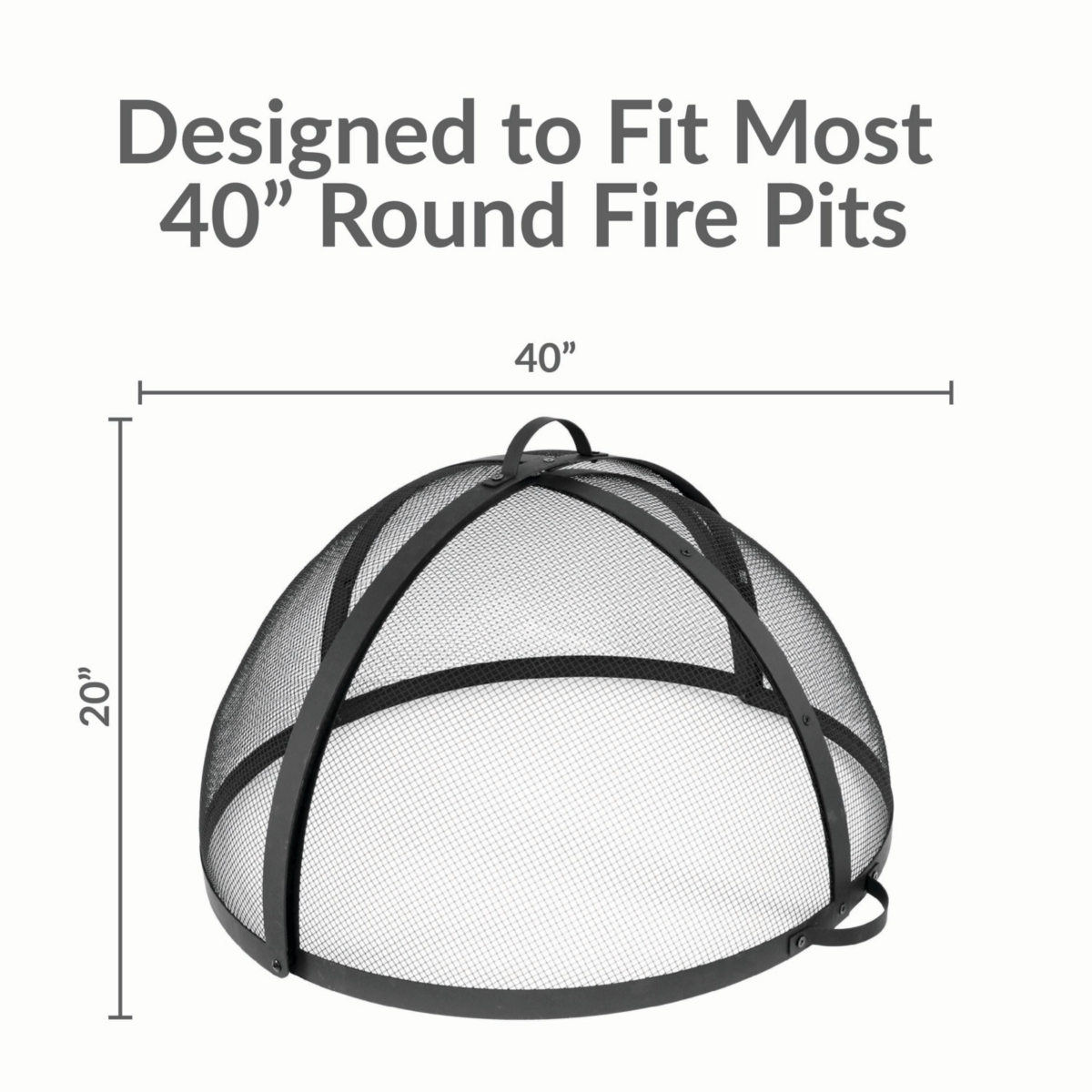Fire Pit Screen - Round Fire Pit Spark Screen - Heavy-Duty Steel Mesh Metal Cover with Handle - Fire Pit Screen Cover with Door