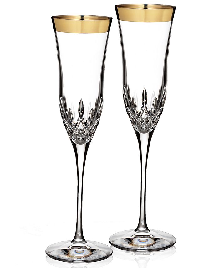 Waterford - Lismore Essence Wide Golden Flute Pair