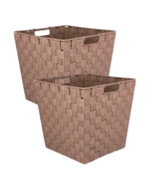Design Imports Nylon Bin Basketweave Trapezoid Set of 2