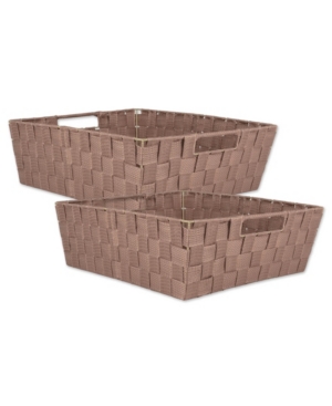 Design Imports Nylon Bin Basketweave Trapezoid Set of 2