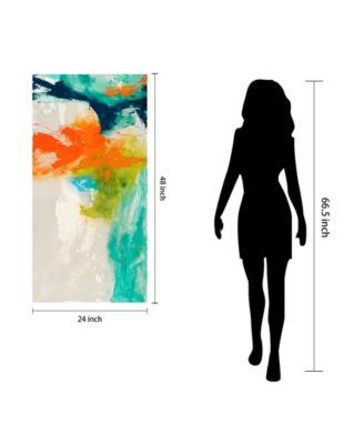 Tidal Abstract 1 and 2 Frameless Free Floating Tempered Glass Panel Graphic Wall Art, 48" x 24" x 0.2"