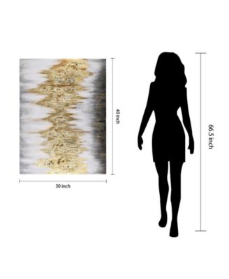 Gold Frequency Textured Metallic Hand Painted Wall Art by Martin Edwards, 30" x 40" x 1.5"