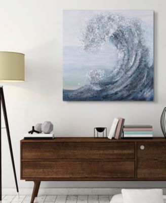 Crystal Wave Textured Metallic Hand Painted Wall Art by Martin Edwards, 36" x 36" x 1.5"