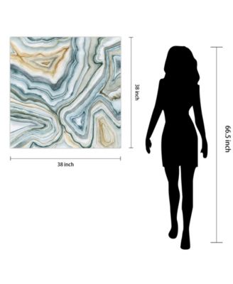 Agate Abstract I Frameless Free Floating Tempered Art Glass Abstract Wall Art by EAD Art Coop, 38" x 38" x 0.2"