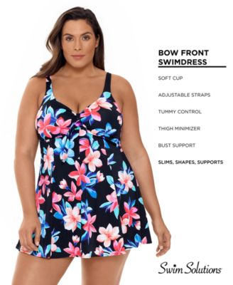 macys plus size swim dress