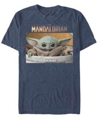 Men's Star Wars The Mandalorian The Child Big Eyes Portrait Logo Short Sleeve T-shirt