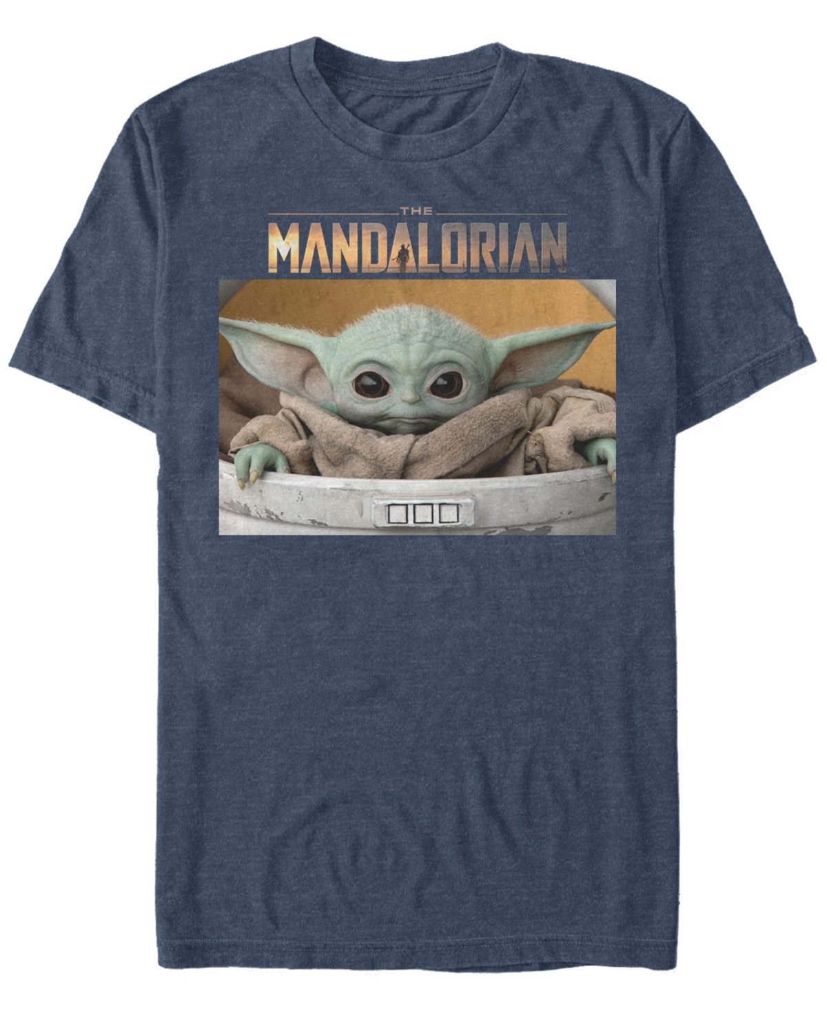 Fifth Sun Men's Star Wars The Mandalorian The Child Big Eyes Portrait Logo Short Sleeve T-shirt