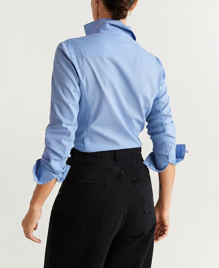 mango chest pocket cotton shirt