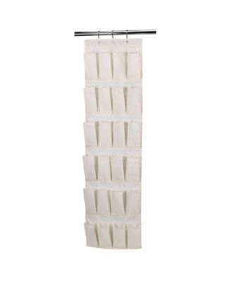 Household Essentials24-Pocket Over the Door Shoe Organizer - Cream