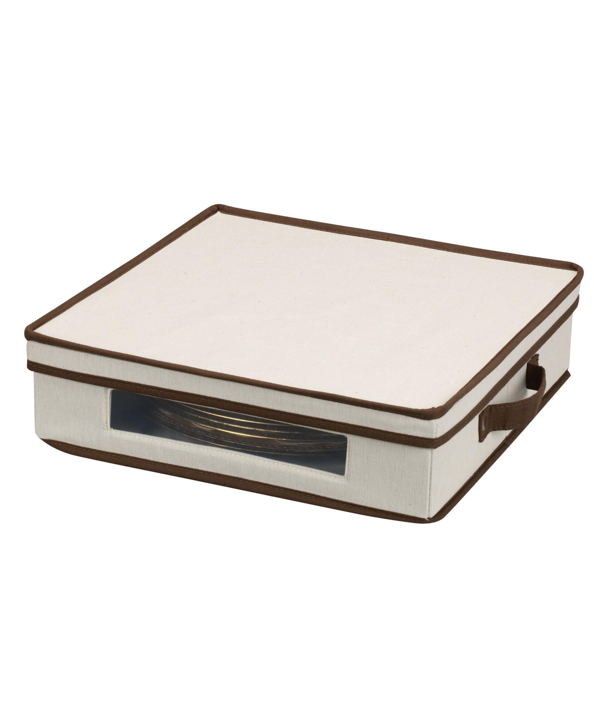 Shop Household Essentials Charger Plate Storage Box In Cream,natural