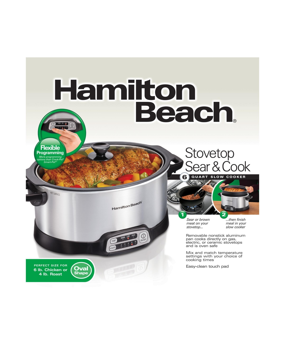 Hamilton Beach Stovetop Sear & Cook Slow Cooker