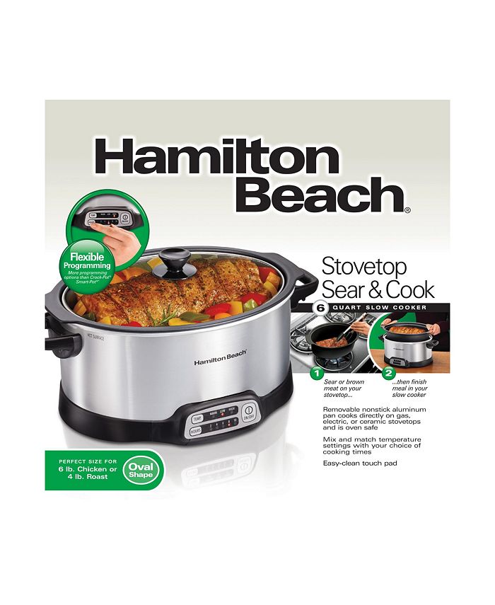 Hamilton Beach 6Qt. Stovetop Sear and Cook Slow Cooker Macy's
