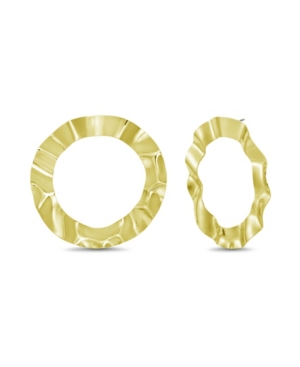 image of Catherine Malandrino Women-s Gold-Tone Open Circle Wrapped Hoop Earrings