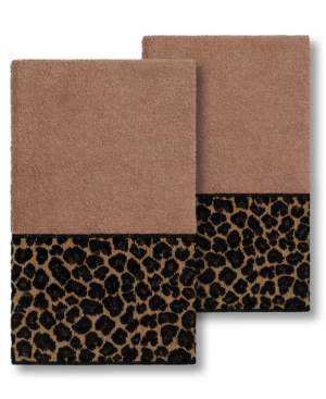Linum Home Spots 2 Piece Bath Towel Set Bedding In Brown