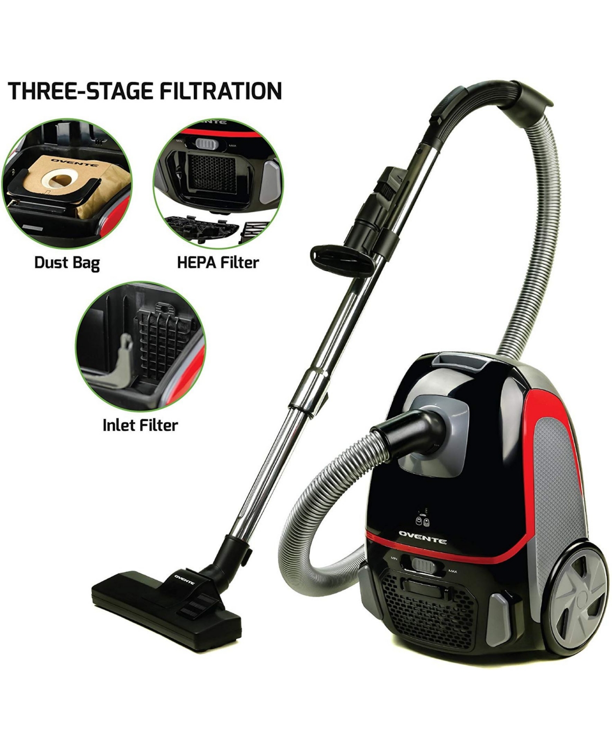 Electric Canister Vacuum - Black