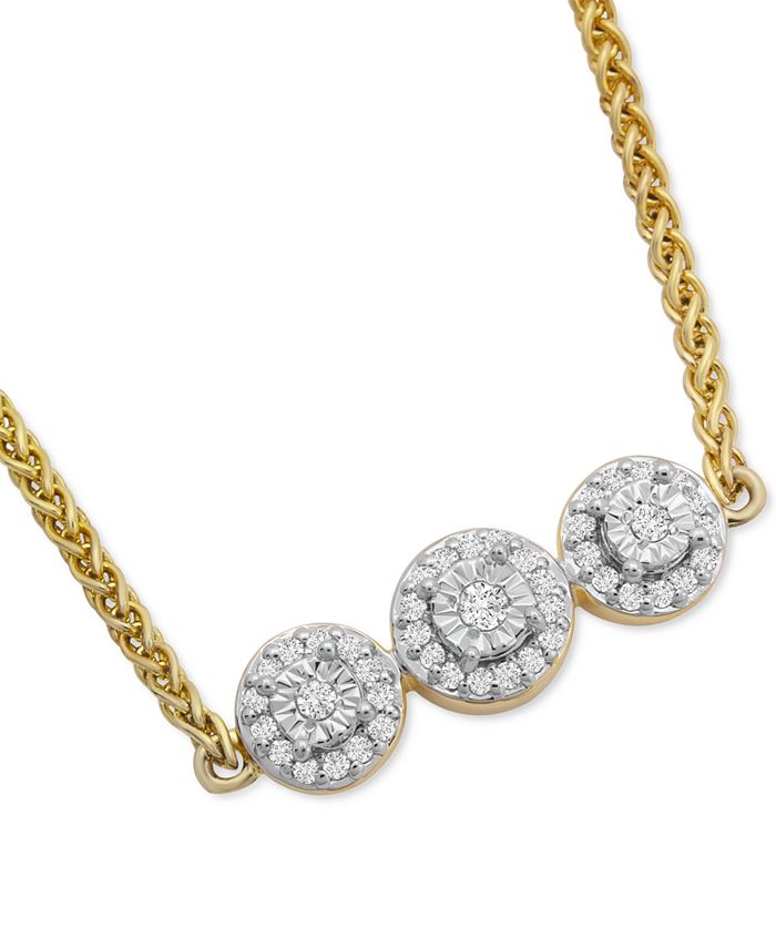Wrapped - Diamond Cluster Slider Bolor Bracelet (1/6 ct. t.w.) in 14k Gold-Plated Sterling Silver