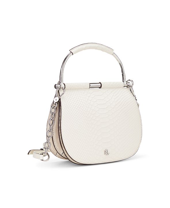 Lauren Ralph Lauren Leather Matte Python Embossed and Suede Mini Mason ...