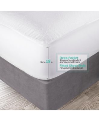 Deep Pocket Cotton Terry Hypoallergenic Waterproof Mattress Protector, King