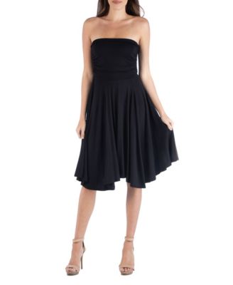 macy's black strapless dress
